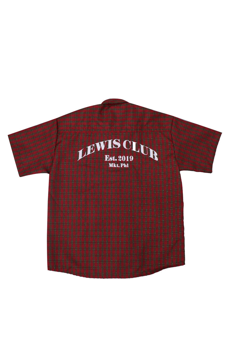 PLAID BUTTON-DOWN POLO (BURGUNDY RED)